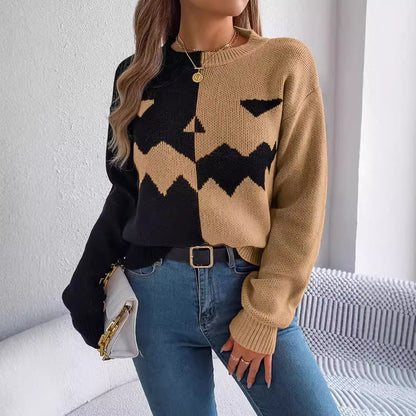 Pull femme à motif graphique moderne ✨