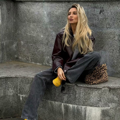 Veste moderne effet cuir pour femme ✨