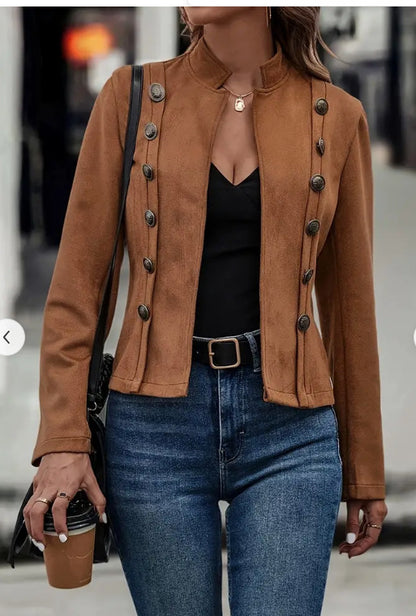 Veste élégante à boutons style militaire pour femme ✨