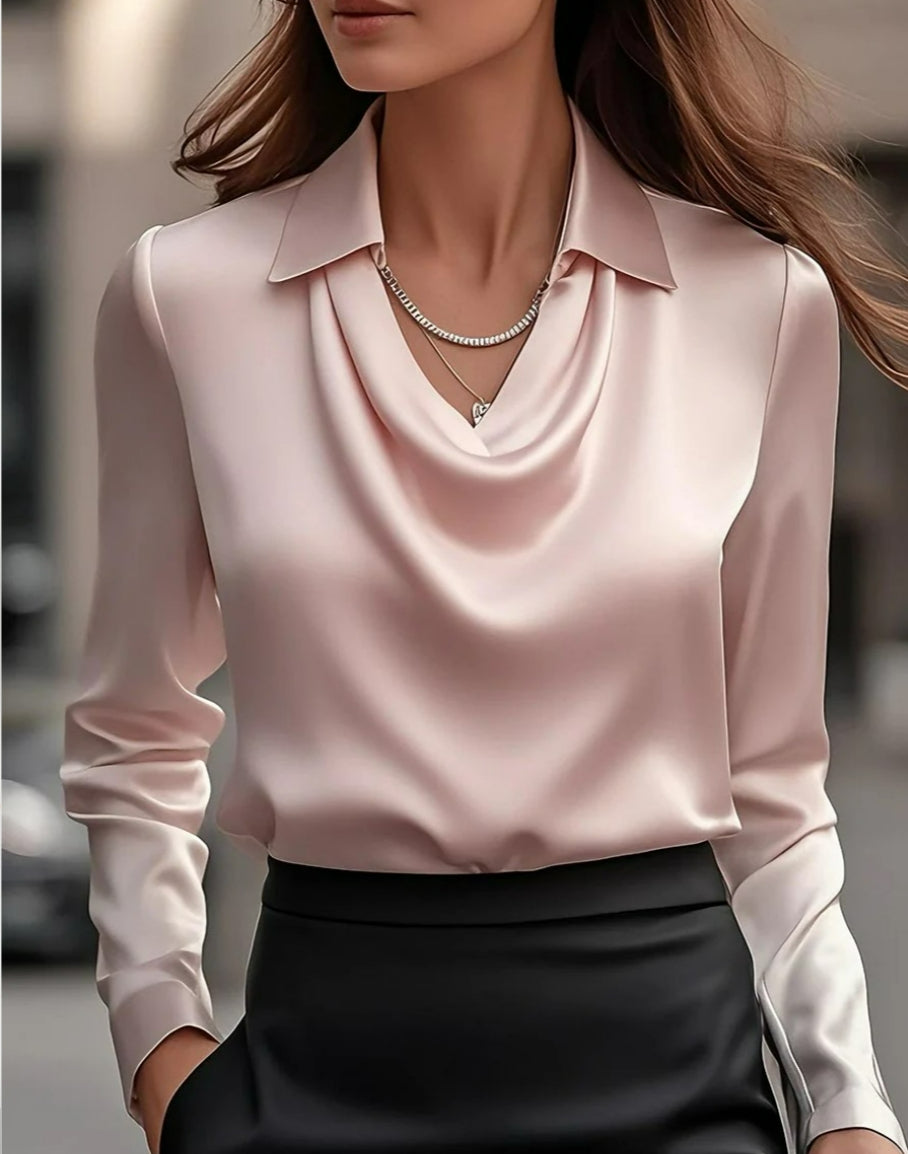 Blouse élégante à col drapé pour femme ✨