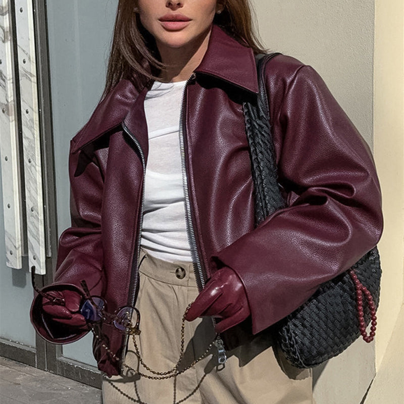Veste moderne effet cuir pour femme ✨