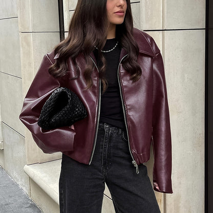 Veste moderne effet cuir pour femme ✨