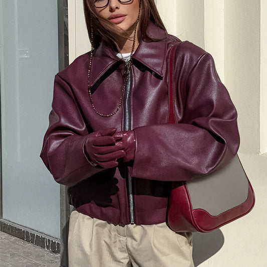 Veste moderne effet cuir pour femme ✨