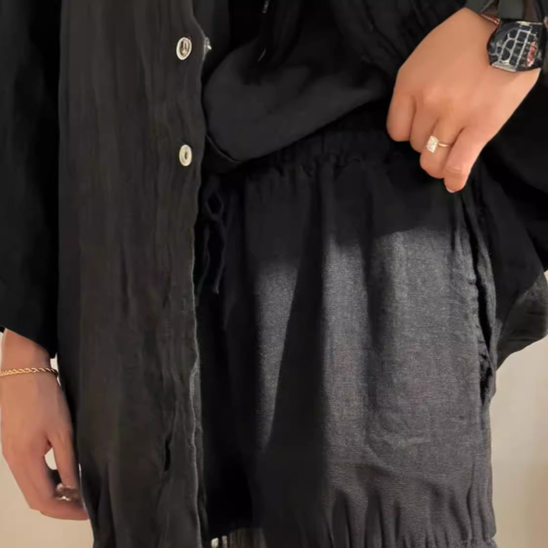 Ensemble femme décontracté chemise et pantalon fluide ✨